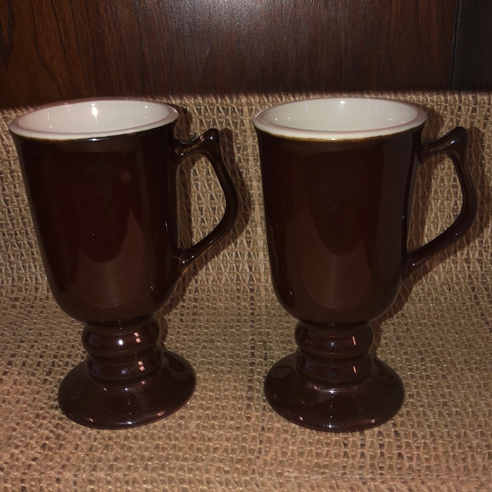 Vintage Hall pottery pedestal mugs